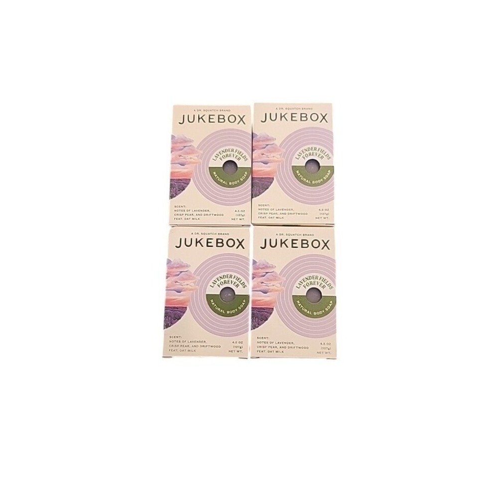 Dr Squatch Jukebox Lavender Fields Forever Natural Body Soap 4‎ Bar Pack